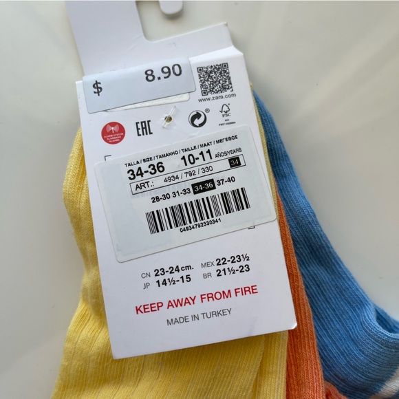 Zara 3-Pack of Ribbed Ankle Socks 10-11 years - Picture 2 of 4